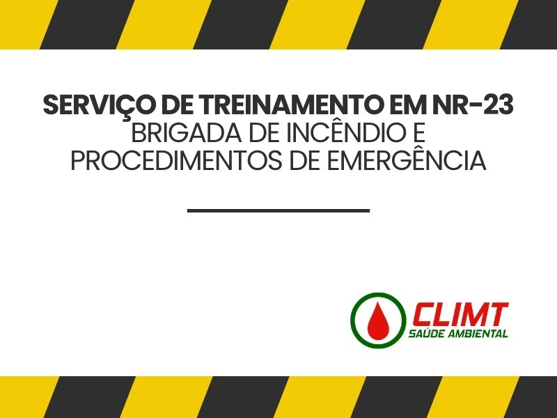 Treinamento Brigada de Incêndio e Procedimentos de Emergência NR 23 em Goiânia