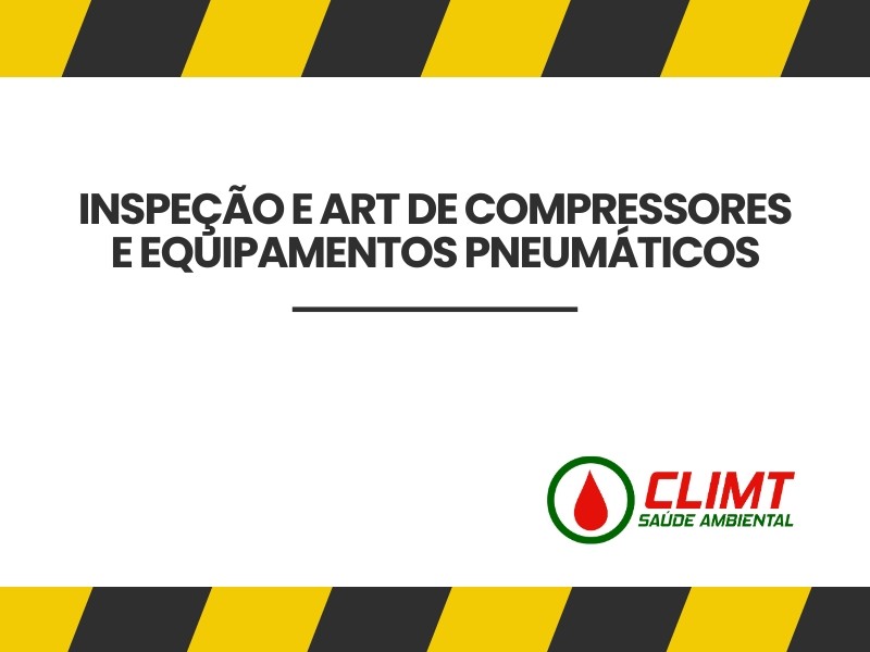 Inspeção e ART de Compressores e Equipamentos Pneumáticos em Goiânia
